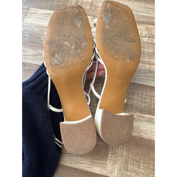 Women's Reformation Eleanora Sling Back Block Heel Sandal in White size 10 70s - Picture 6 of 8